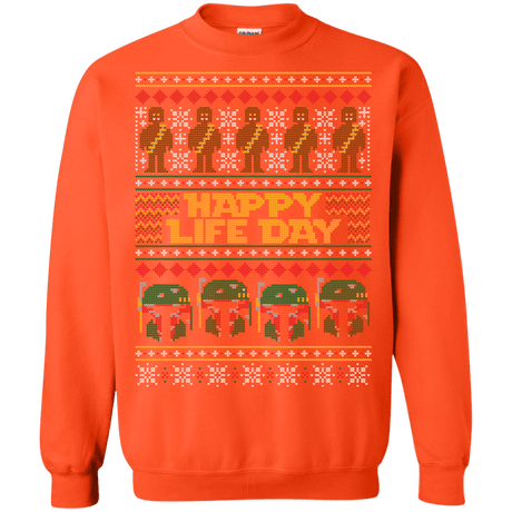 Sweatshirts Orange / Small Happy Life Day Crewneck Sweatshirt