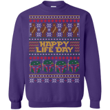 Sweatshirts Purple / Small Happy Life Day Crewneck Sweatshirt