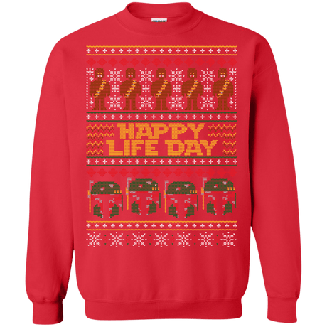 Sweatshirts Red / Small Happy Life Day Crewneck Sweatshirt