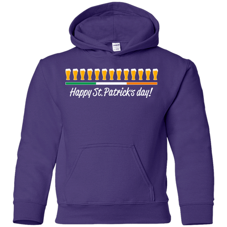 Sweatshirts Purple / YS Happy St.Patricks Day Youth Hoodie