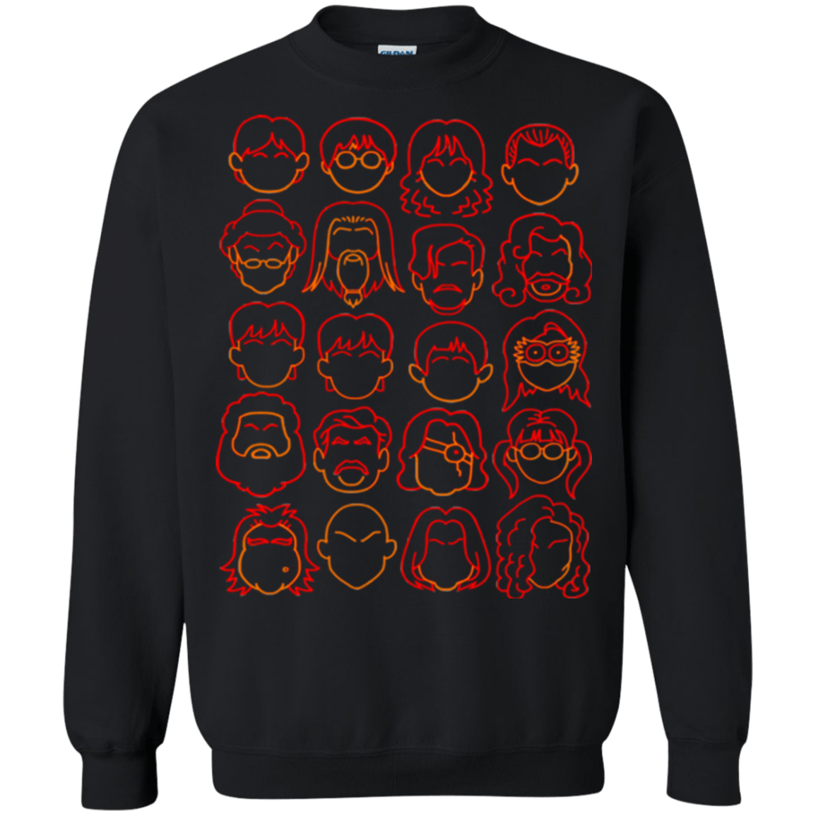 Sweatshirts Black / Small Harry Potter line heads Crewneck Sweatshirt