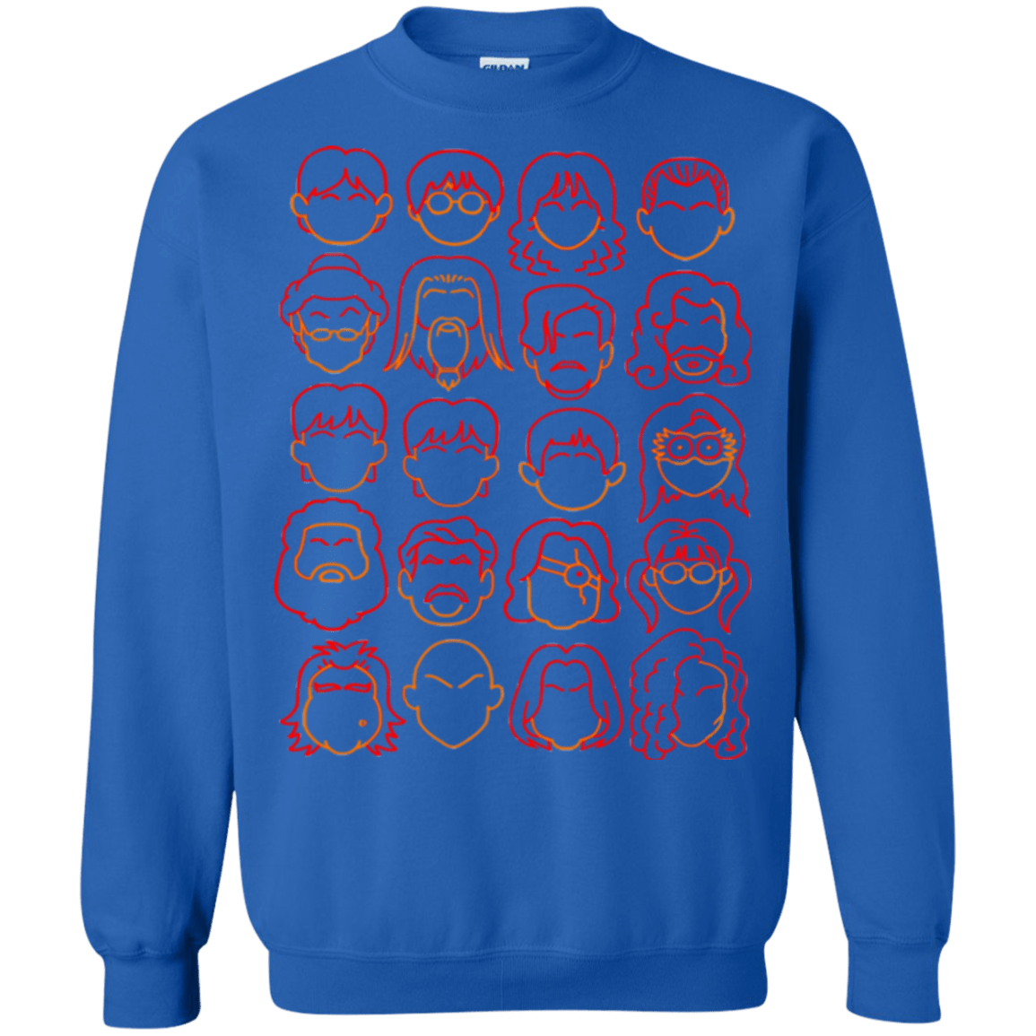 Sweatshirts Royal / Small Harry Potter line heads Crewneck Sweatshirt