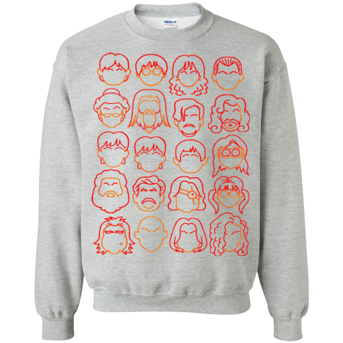 Sweatshirts Sport Grey / Small Harry Potter line heads Crewneck Sweatshirt