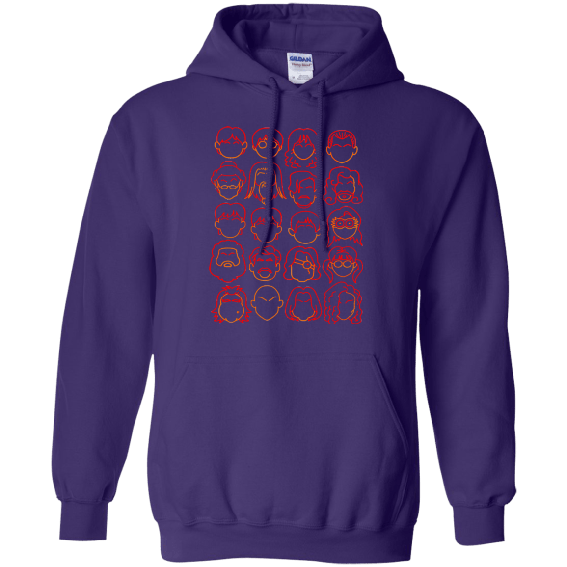 Sweatshirts Purple / Small Harry Potter line heads Pullover Hoodie