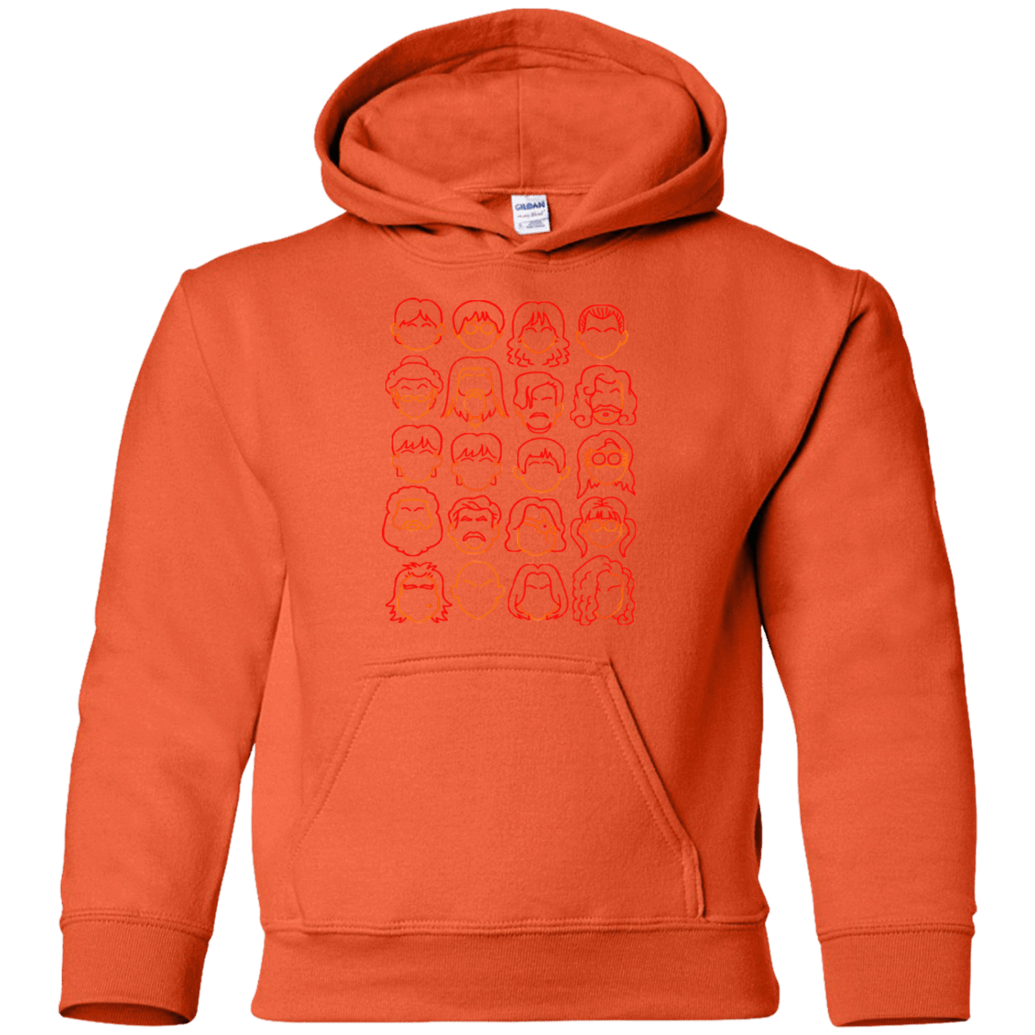 Sweatshirts Orange / YS Harry Potter line heads Youth Hoodie