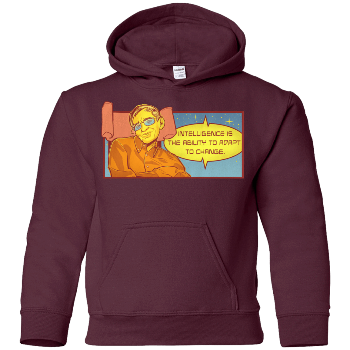 Sweatshirts Maroon / YS HAWKING intelligance Youth Hoodie