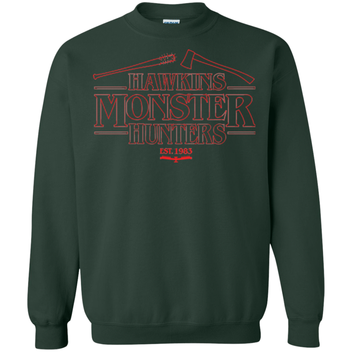 Sweatshirts Forest Green / Small Hawkins Monster Hunters Crewneck Sweatshirt
