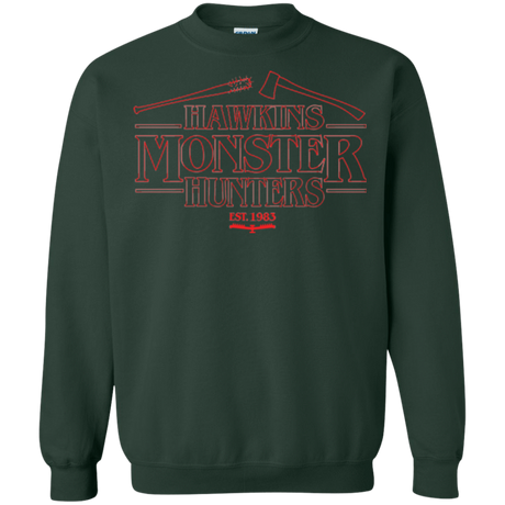 Sweatshirts Forest Green / Small Hawkins Monster Hunters Crewneck Sweatshirt
