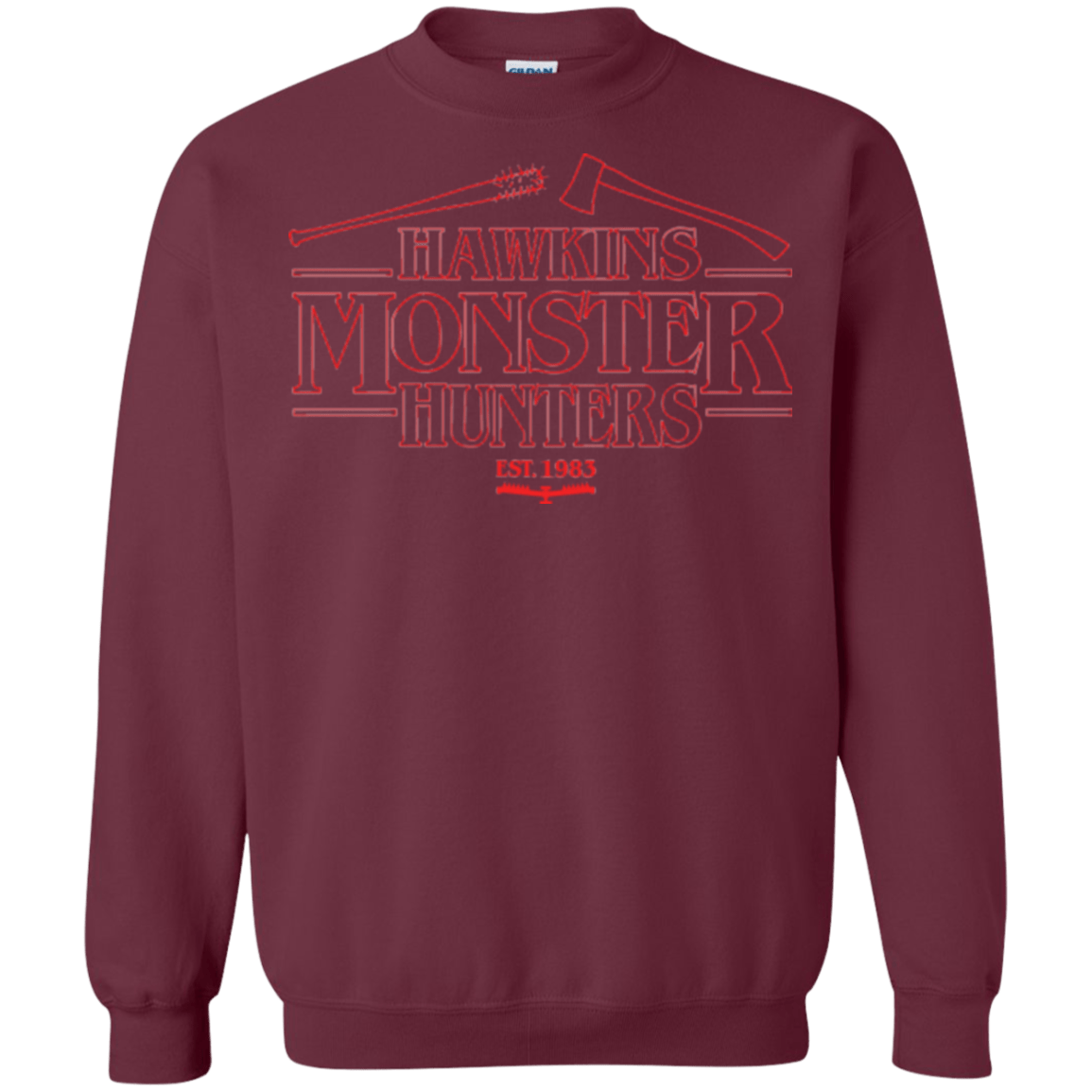 Sweatshirts Maroon / Small Hawkins Monster Hunters Crewneck Sweatshirt