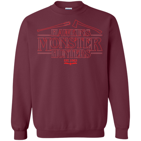Sweatshirts Maroon / Small Hawkins Monster Hunters Crewneck Sweatshirt