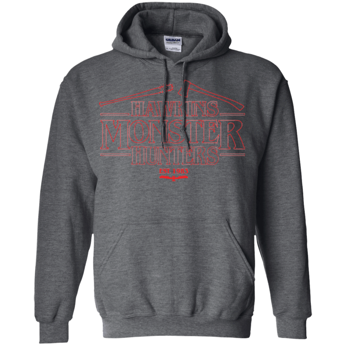 Sweatshirts Dark Heather / Small Hawkins Monster Hunters Pullover Hoodie