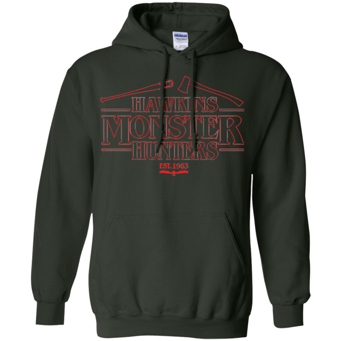 Sweatshirts Forest Green / Small Hawkins Monster Hunters Pullover Hoodie