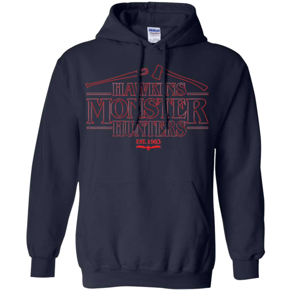 Sweatshirts Navy / Small Hawkins Monster Hunters Pullover Hoodie