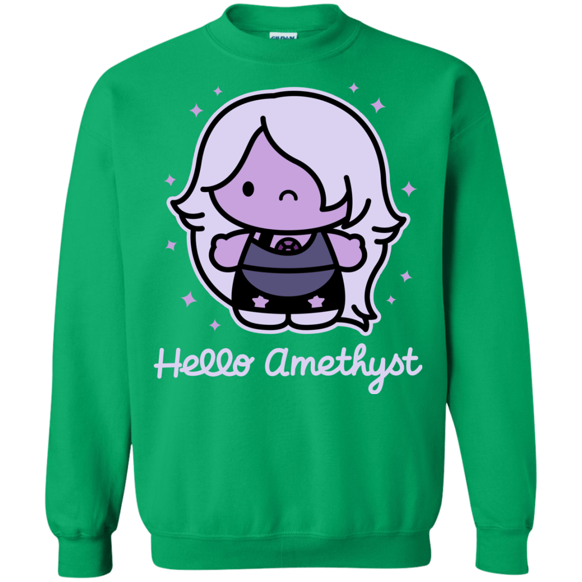 Sweatshirts Irish Green / S Hello Amethyst Crewneck Sweatshirt