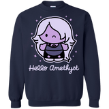 Sweatshirts Navy / S Hello Amethyst Crewneck Sweatshirt