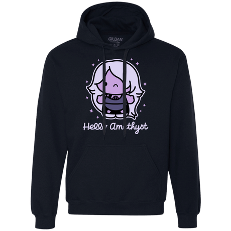 Sweatshirts Navy / S Hello Amethyst Premium Fleece Hoodie