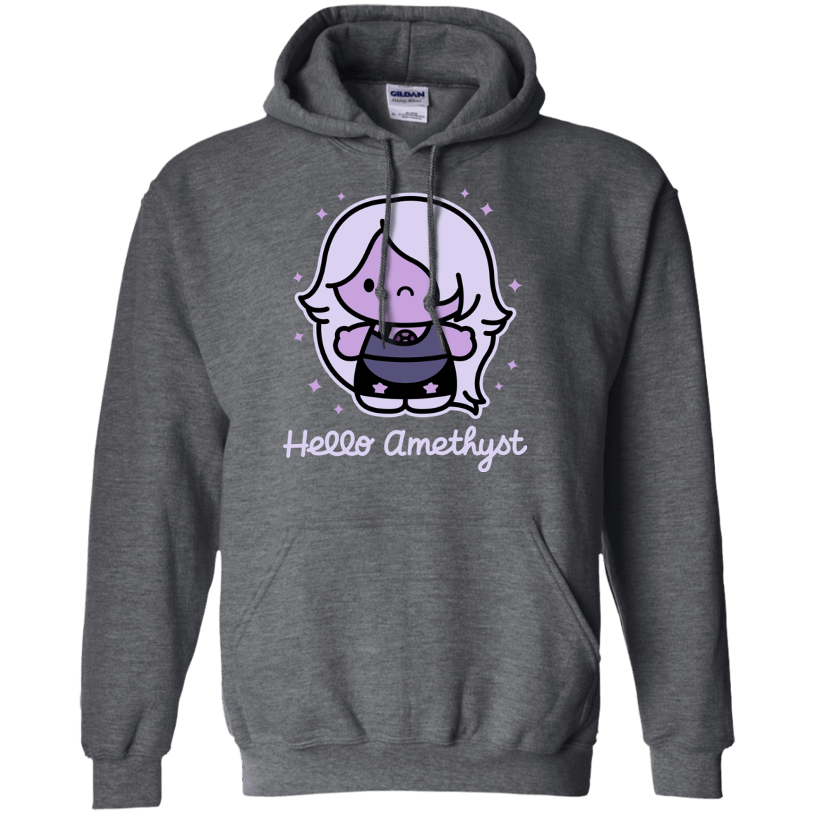 Sweatshirts Dark Heather / S Hello Amethyst Pullover Hoodie