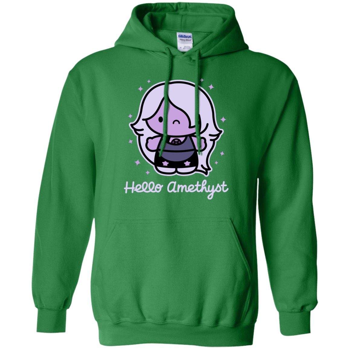 Sweatshirts Irish Green / S Hello Amethyst Pullover Hoodie