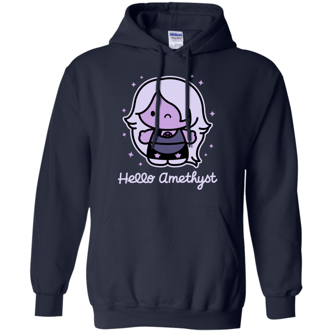 Sweatshirts Navy / S Hello Amethyst Pullover Hoodie