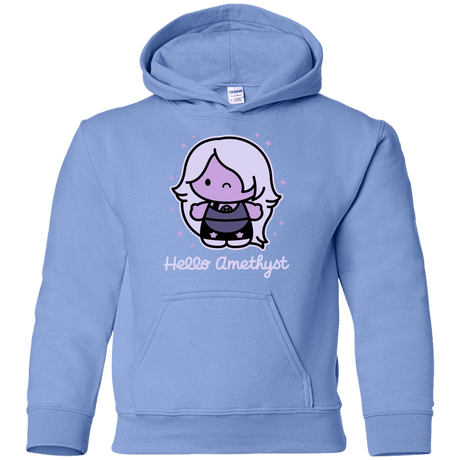 Sweatshirts Carolina Blue / YS Hello Amethyst Youth Hoodie