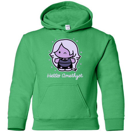 Sweatshirts Irish Green / YS Hello Amethyst Youth Hoodie
