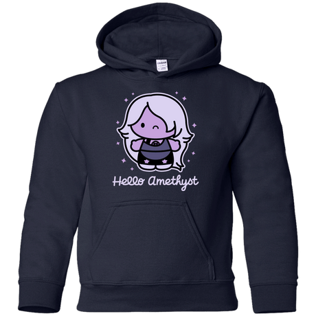 Sweatshirts Navy / YS Hello Amethyst Youth Hoodie