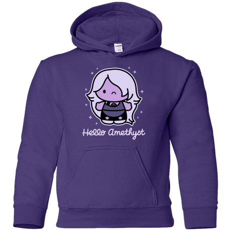 Sweatshirts Purple / YS Hello Amethyst Youth Hoodie