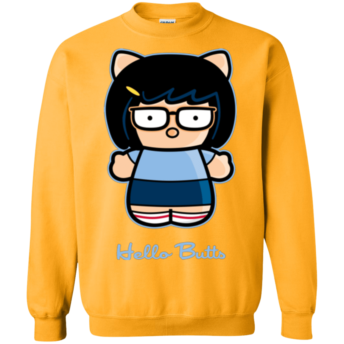 Sweatshirts Gold / Small Hello Butts Crewneck Sweatshirt