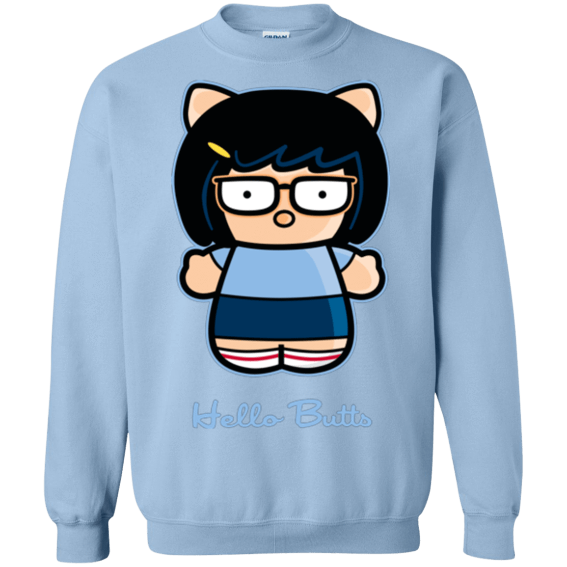 Sweatshirts Light Blue / Small Hello Butts Crewneck Sweatshirt