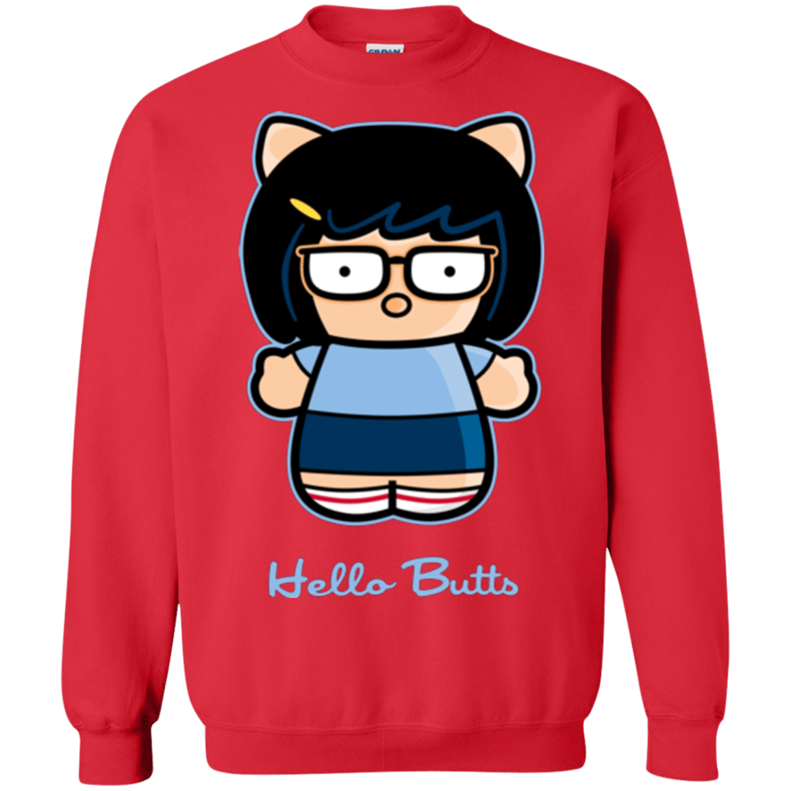 Sweatshirts Red / Small Hello Butts Crewneck Sweatshirt