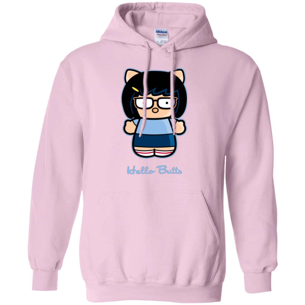 Sweatshirts Light Pink / Small Hello Butts Pullover Hoodie