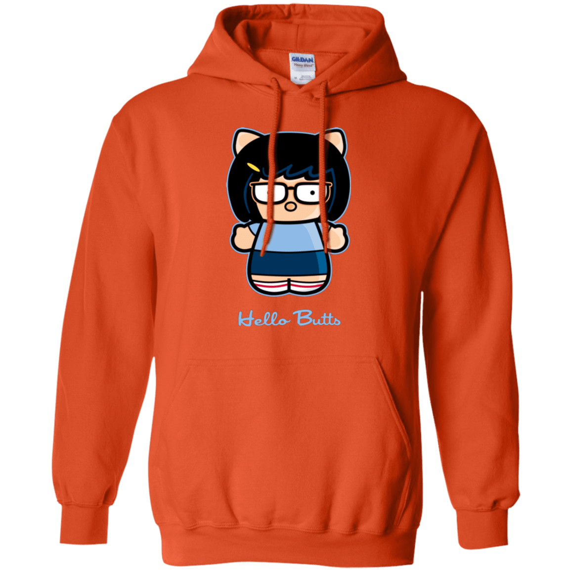 Sweatshirts Orange / Small Hello Butts Pullover Hoodie