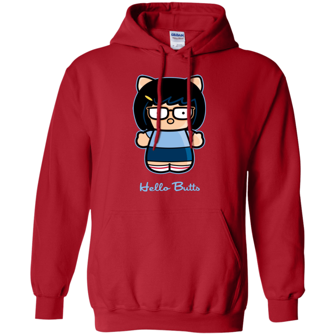 Sweatshirts Red / Small Hello Butts Pullover Hoodie