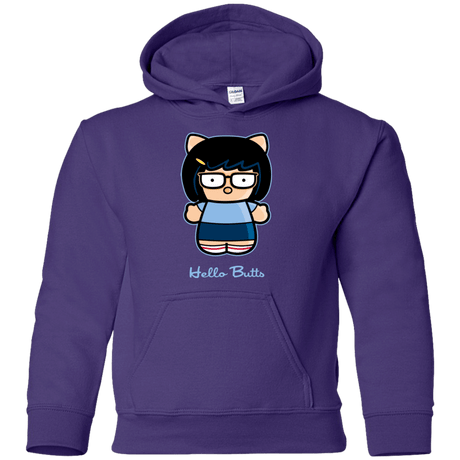 Sweatshirts Purple / YS Hello Butts Youth Hoodie
