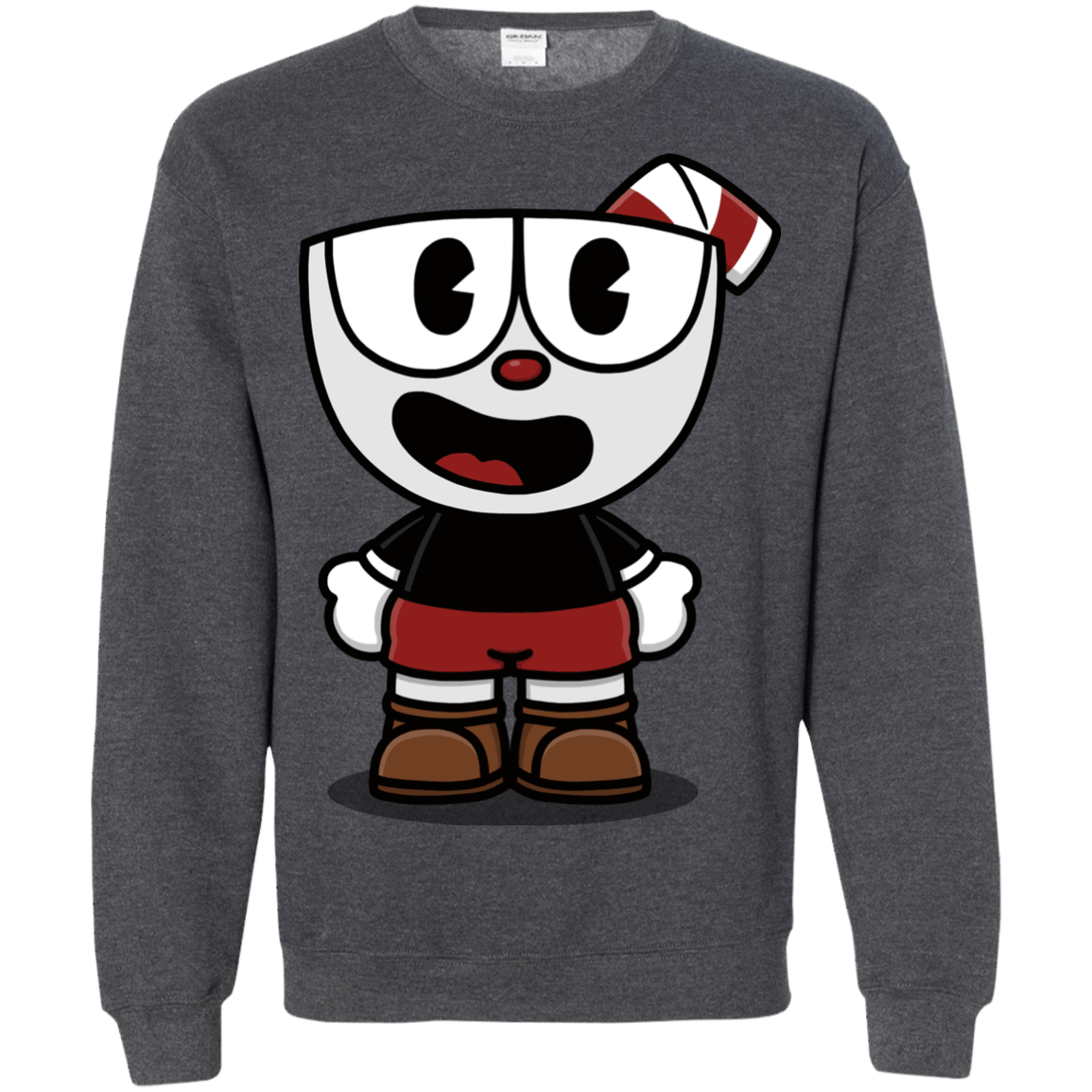 Sweatshirts Dark Heather / S Hello Cuphead Crewneck Sweatshirt