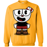 Sweatshirts Gold / S Hello Cuphead Crewneck Sweatshirt