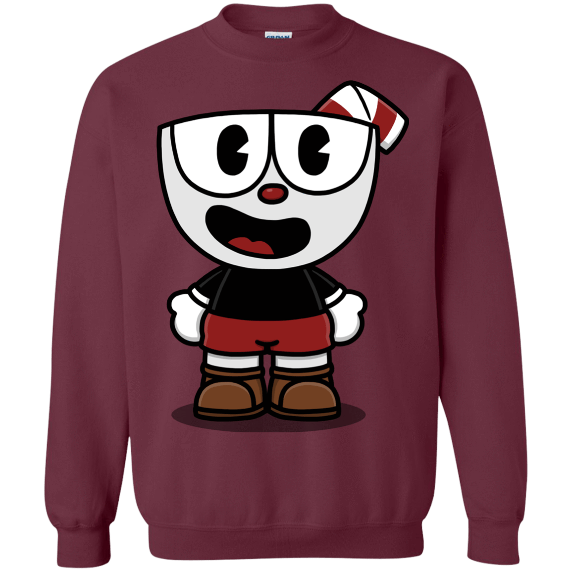 Sweatshirts Maroon / S Hello Cuphead Crewneck Sweatshirt