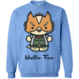 Sweatshirts Carolina Blue / Small Hello Fox Crewneck Sweatshirt