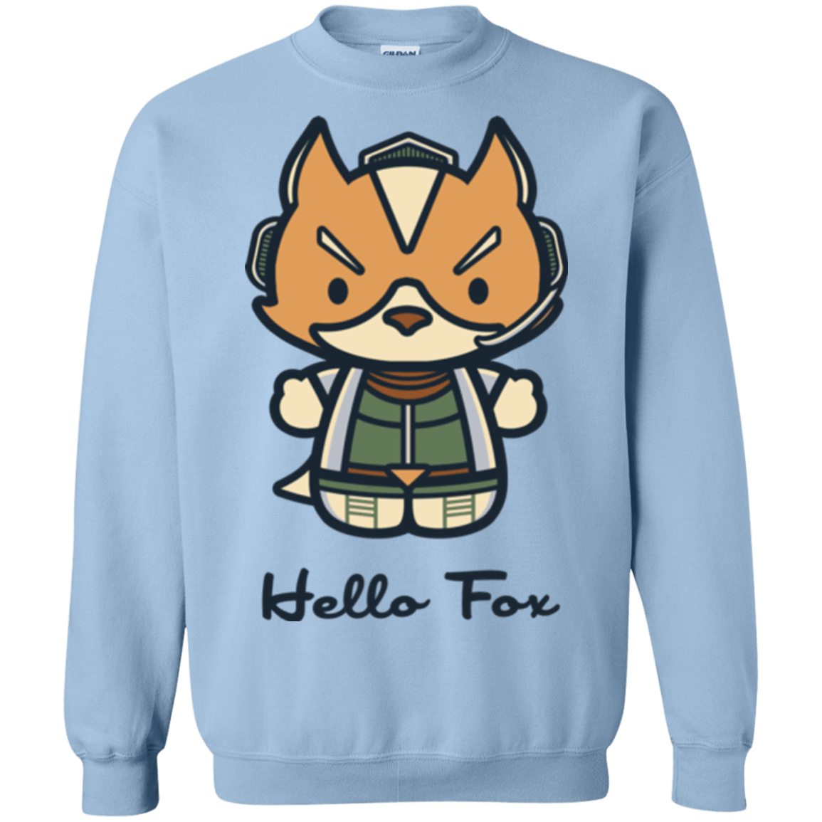 Sweatshirts Light Blue / Small Hello Fox Crewneck Sweatshirt