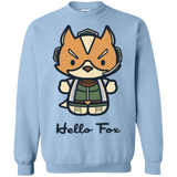 Sweatshirts Light Blue / Small Hello Fox Crewneck Sweatshirt