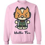 Sweatshirts Light Pink / Small Hello Fox Crewneck Sweatshirt