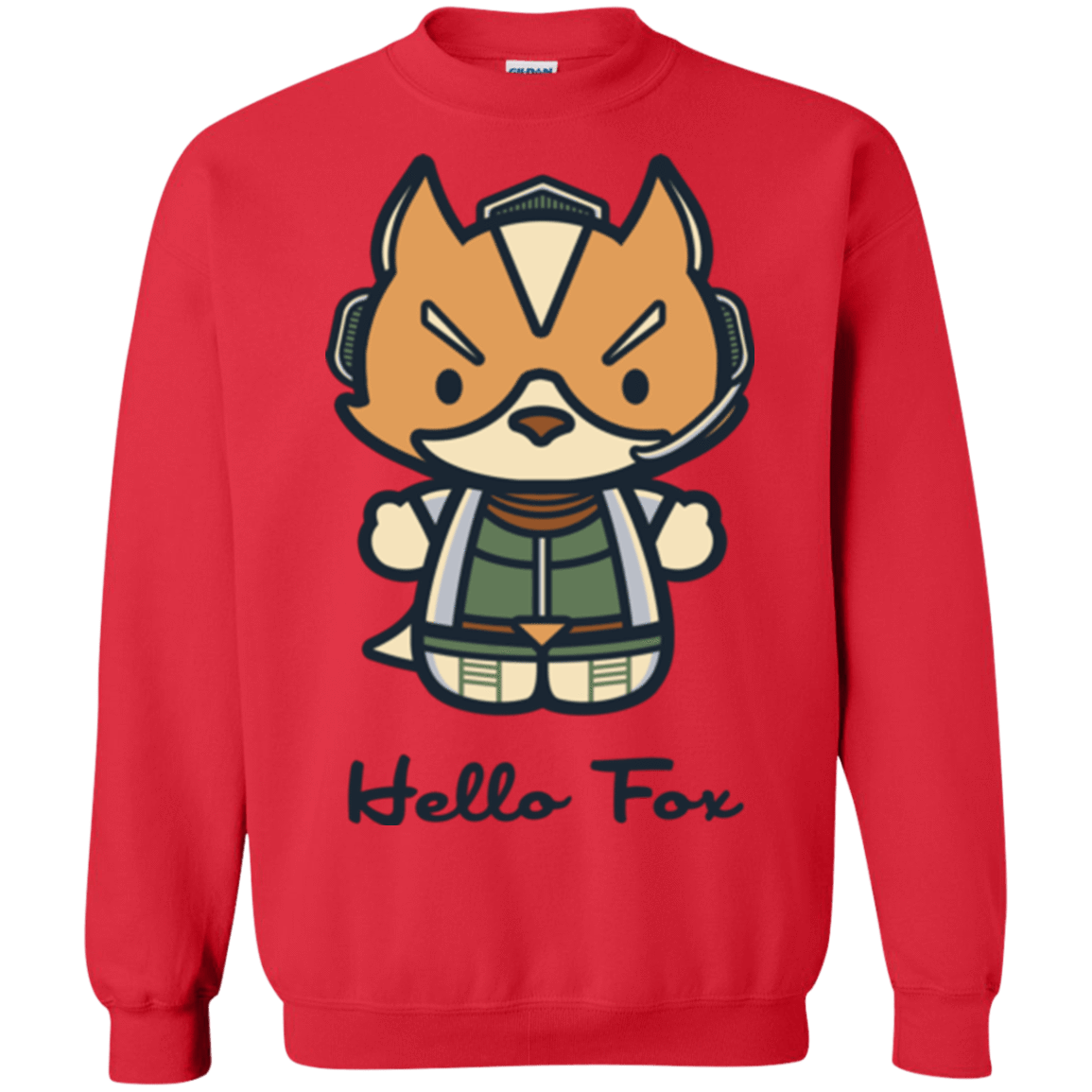 Sweatshirts Red / Small Hello Fox Crewneck Sweatshirt