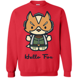 Sweatshirts Red / Small Hello Fox Crewneck Sweatshirt