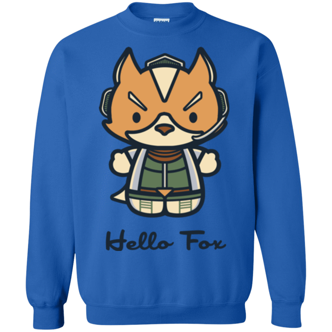 Sweatshirts Royal / Small Hello Fox Crewneck Sweatshirt