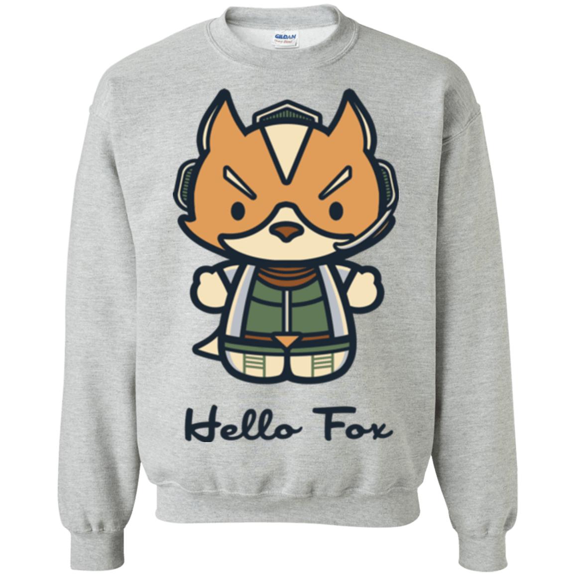 Sweatshirts Sport Grey / Small Hello Fox Crewneck Sweatshirt