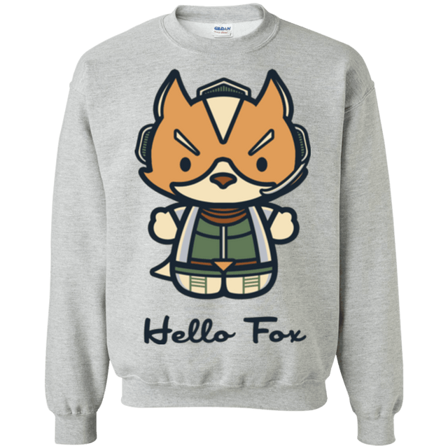 Sweatshirts Sport Grey / Small Hello Fox Crewneck Sweatshirt
