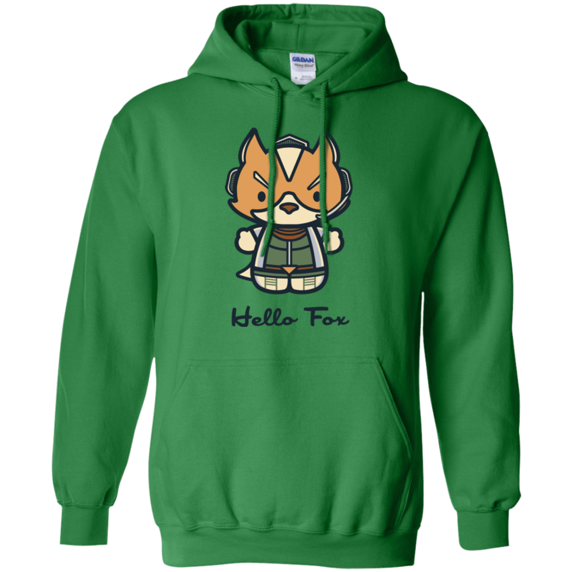 Sweatshirts Irish Green / Small Hello Fox Pullover Hoodie