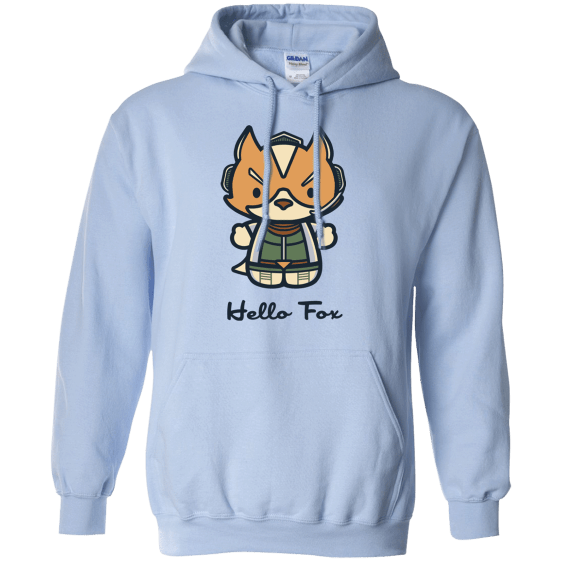 Sweatshirts Light Blue / Small Hello Fox Pullover Hoodie