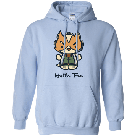 Sweatshirts Light Blue / Small Hello Fox Pullover Hoodie