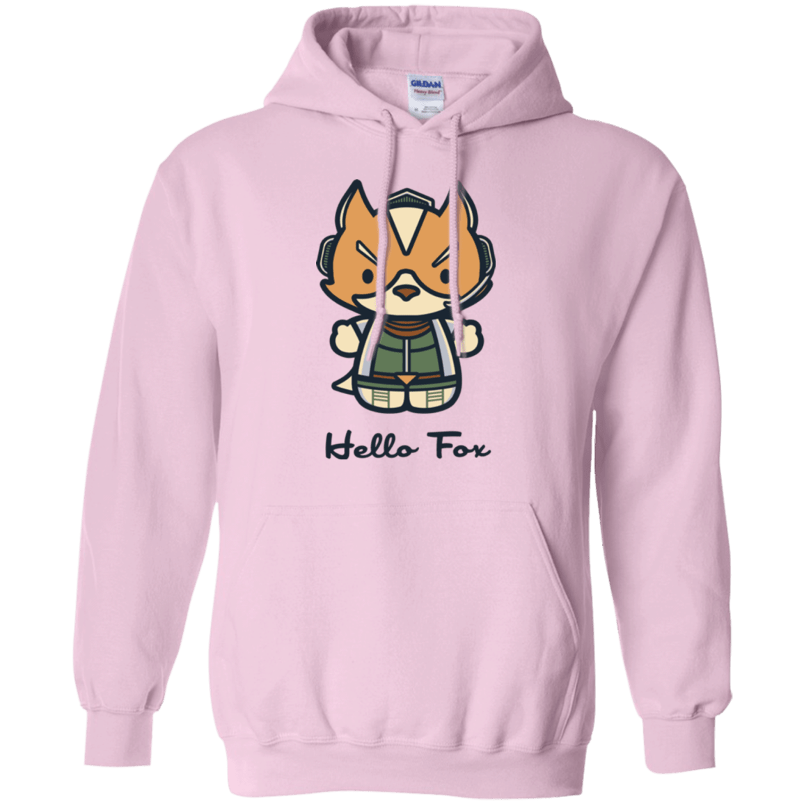 Sweatshirts Light Pink / Small Hello Fox Pullover Hoodie